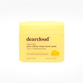 dearcloud Vita-Cica Pore Clarity Toner Pads – Korean Skin Care Toner for Face – Embossed Pore Pads with Vitamin C, Madecassoside and Salicylic Acid (50 Count)