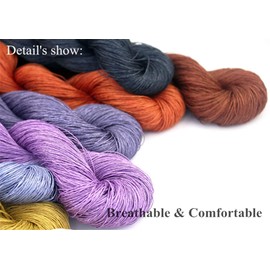 Lotus Yarns 100% Natural Linen Lace Weight Hand Knitting Crochet Yarn 50g/Hank for Summer Fashion Garments Baby Clothes Soft and Cool (6)