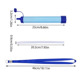 AIMALL Outdoor Camping Water Filter Straw | Portable Emergency Water Purifier with Multiple Filtration Stages | 8.66in Length | Ideal for Hiking and Survival