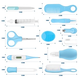 GLOSKIN Baby Pflegeset, 13-Teiliges Set, Baby Pflegeset Neugeborene,Ausgestattet Mit Baby Nagelschere, Baby Bürste und Anderen Verschiedenen Babysicherheits-Sets, Baby Daily Care Essentials (Blau)