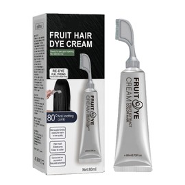 Black Fruit Dyeing Cream, Plant Extract Hair Dye Essence, Hair Dye Cream with Comb, Natural Fruit Hair Dye for Grey Hair Coverage, Fruit Essence Hair Dyeing Comb, Black Hair Dye for Men Women