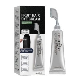 Black Fruit Dyeing Cream, Plant Extract Hair Dye Essence, Hair Dye Cream with Comb, Natural Fruit Hair Dye for Grey Hair Coverage, Fruit Essence Hair Dyeing Comb, Black Hair Dye for Men Women