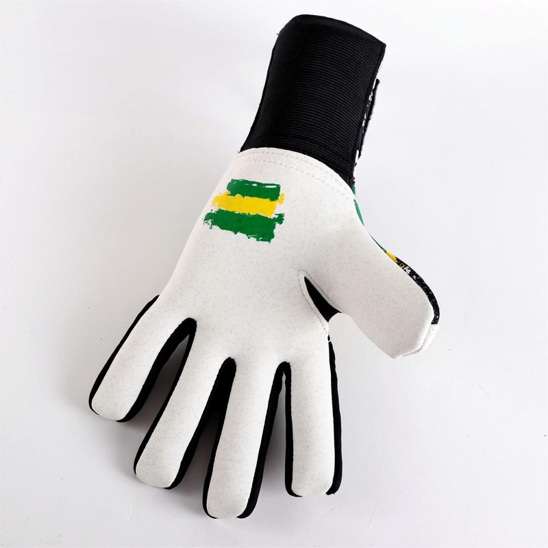 HO Soccer Squadra Turf Negative Brazil Goalkeeper Gloves, Unisex, Kids,