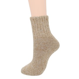 Zando Womens Wool Socks for Women Warm Cozy Thick Socks Knit Pattern Cute Socks Merino Crew Socks for Women Athletic Long Hiking Socks Women Winter Sock Khaki