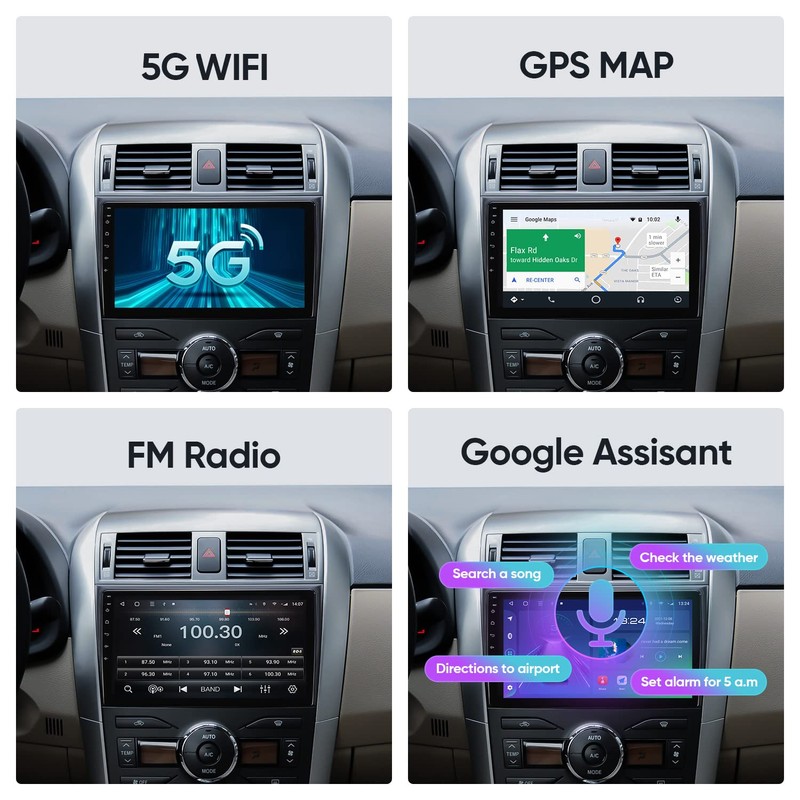 for Toyota Corolla Car Radio 2008-2013 | Wireless CarPlay Android