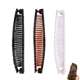 3 Stück Banana Clip Dickes Haar,Banana Hair Clip,Bananenspange Haare,Bananen Haarspange Clips,Haarbananenspange,Bananenhaarspangen Dünnes Haarclips,Haarklammer Groß,Haarklammern,Haarspangen Frauen