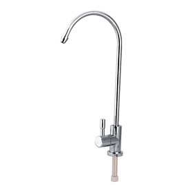 Nikou 1/4 Inch Stainless Steel Sink Tap Chrome Reverse Osmosis RO Drinking Water Filter Reverse Osmosis Tap Goose Neck Kitchen Tap Sink Mixer Tap Reverse Osmosis Devices Water Filter Systems