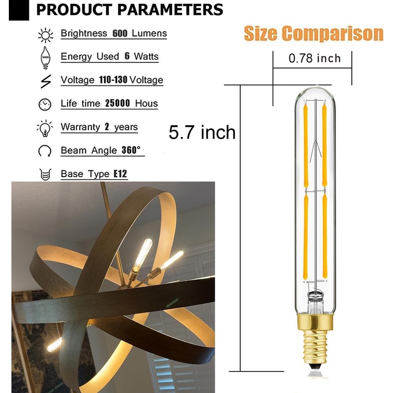 Duoled E12 LED Bulb Dimmable 6W Equal 3000k Soft White