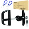 5-1/2" T-Handle Lock kit,EFFIBUILD Shed Door Latch with 4 Keys , 5-1/2" Stem Shed T-Handle Lock Kit for Sheds Doors , Playhouses, Chicken Coops,Camper, RV, Garage Door(Black).
