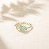 Mameloly 14K Gold Plated Created Opal Rings Princess Cut Dainty
