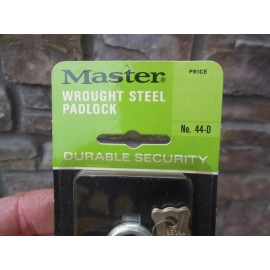 Vintage Master Wrought Steel PadLock Model 44-D NOS Masterlock Made In U.S.A.