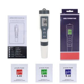 Digital Water Quality Pen Portable LCD Screen ABS 3 in 1 PH TDS Temp Water Quality Tester with Battery No Backlight