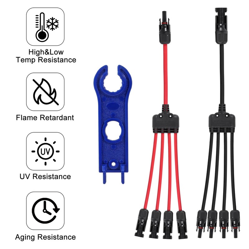 ACEIRMC 2 Pairs Solar Panel Connectors 1 to 4 Y