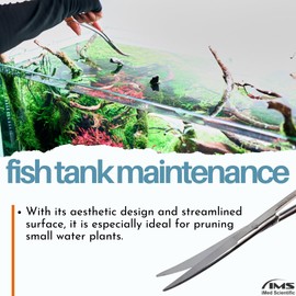 Multipurpose Long Aquarium Scissors 12" Stainless Steel Landscape Maintenance Tools for Aquarium Aquascaping Needs, Prune Aquatic Plants, Cutting Water Grass, Trim Fish Tank Decoration (Silver-CRV)
