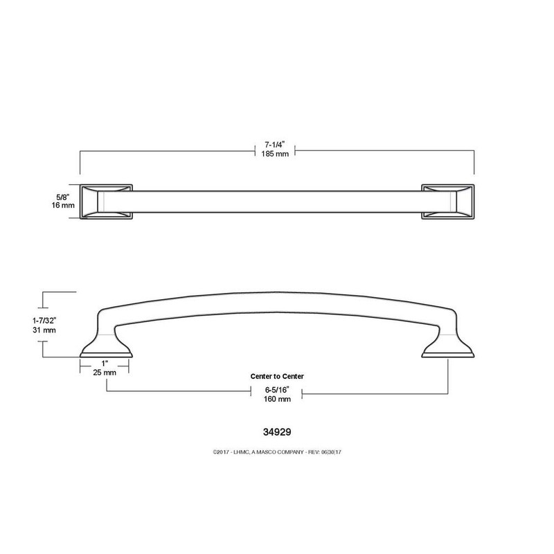LIBERTY P34929-SI-C 160mm Classic Edge Pull, Iron
