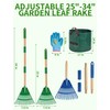 2 Pack Kids Adjustable Leaf Rake(25" to34) with 2 Pairs