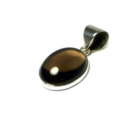SQP2210141 Sterling Silver Smoky Quartz Pendant, Sterling Silver, Madeira Citrine