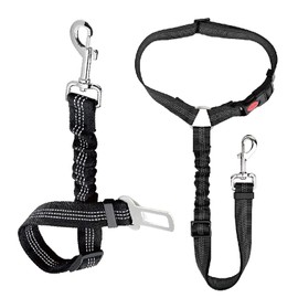 DanYun Dog Protection Belt for Car (Set of 2) Pet Leash Cat Protective Belt Dual Purpose Multi-functional Leads Car Leads Nylon Reflective Material Anti-popping Dog Car Supplies Adjustable for Pet