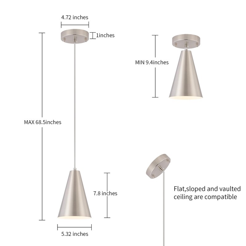Brushed Nickel Pendant Lights Kitchen Island,Dining Room Light Fixtures Over