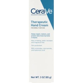 Cerave Crema Para Manos Reparadora 3 oz 85 g Therapeutic Hand Cream Crema de manos de uso diario, no grasosa y de rápida absorción, que ayuda a prevenir y proteger temporalmente la piel irritada