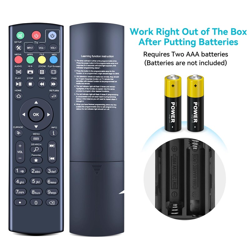 ZWP K3 Universal Replacement Remote Control for Super Box S1,