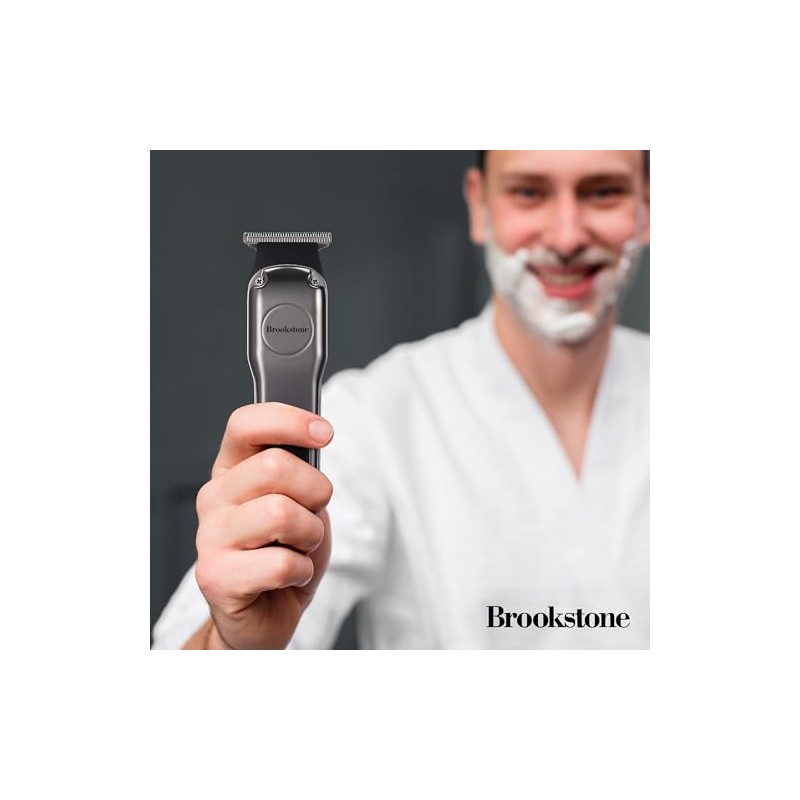 Brookstone - Metallic Cordless T-Blade Hair Clipper, Precision Cutting with