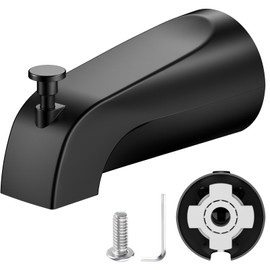 Tub Spout with Pull Down Diverter – Slip-Fit Bathtub Faucet Spout Replacement, 1/2” Copper Pipe Connection, Easy Installation, Universal for Bathroom Shower (Matte Black)