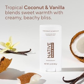 Native Desodorante En Barra para Todo El Cuerpo Contiene Ingredientes de Origen Natural, Desodorante para Hombres y Mujeres | 72 Horas de Protección Contra Olores, Libre de Aluminio Con Aceite de Coco