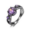 MAIHAO Fashion Rings White Fire Opal CZ Fashion Round Purple