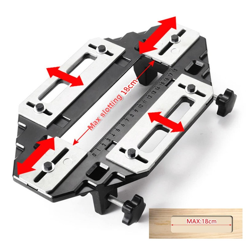 Aluminum Door Hinge Template Jig - Precise Woodworking Slotting Locator,