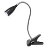 Simple Designs LD2005-BLK Flexible Gooseneck LED Clip Light Desk Lamp,