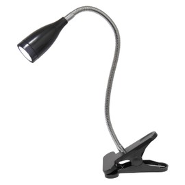 Simple Designs LD2005-BLK Flexible Gooseneck LED Clip Light Desk Lamp, Black