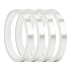 WQEDVN 4 Piece Heat Resistant Tape, Sublimation Tape, Heat Tape Sublimation, Heat Transfer Tape, for Electronics, Printing, Circuit Board, Vinyl(Transparent)