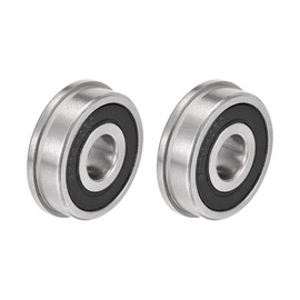 sourcing map F6200-2RS Flanged Ball Bearing 10x30x9mm Double Sealed Chrome Steel Bearings 2pcs