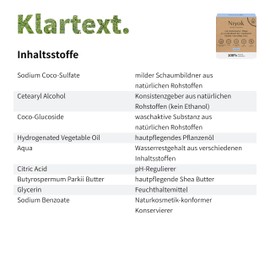 Niyok® 2-in-1 Feste Dusche + Pflege "Sensitiv" (80g) • Milde Naturkosmetik Duschseife • Festes Duschgel für empfindliche Haut • Vegane Seife für Körper & Hände • Plastikfrei & Vegan
