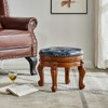 ZIRKOOON Solid Wood Foot Stool Round Ottoman Mid-Century Footrest Sofa
