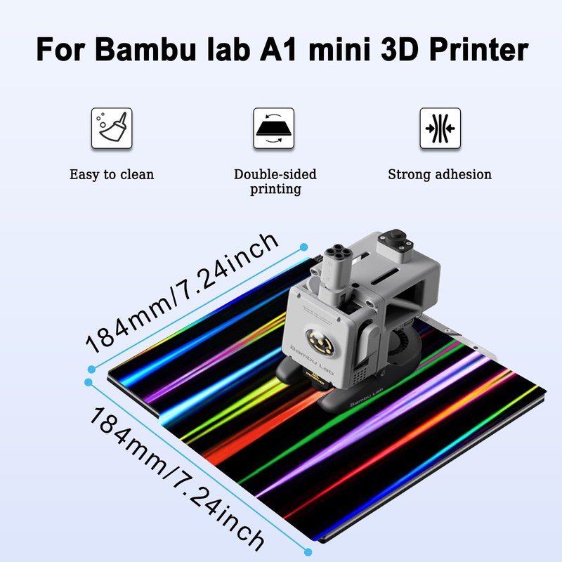 HIKUDIY 184x184mm H1H Build Plate for Bambu Lab A1 Mini,