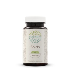 HerbEra Boldo 120 Capsules, 500 mg, Boldo (Peumus boldus) Dried Leaf (120 Capsules)