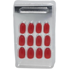 CALA - "Posh Dreams" uñas postizas ovaladas (24 uñas en 12 tamaños, carmesí)