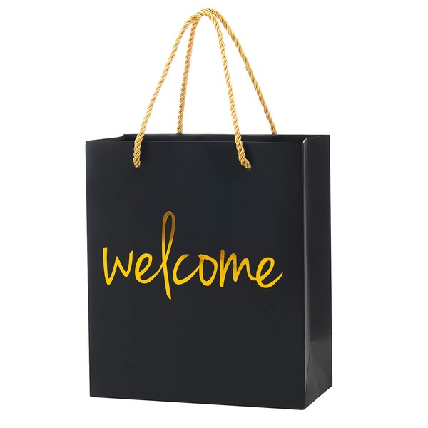 Crisky Black Gold Welcome Bags for Wedding Favor Bags