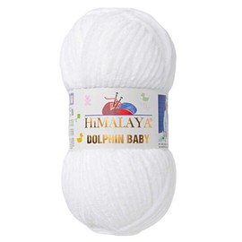 5 Ball/Skein Himalaya Dolphin Baby Yarn Each Skein 100 g 120 m Super Bulky Polyester Blanket Yarn Velvet Yarn Amigurumi Yarn (80301 White)