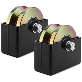 Soiiw 4" Sliding Gate Rollers Wheel 2 Pack V Groove Slide Wheel 1-3/4" Width with Welded Bracket Heavy Duty Solid Double Bearing 3000 Lbs Capacity with Screws