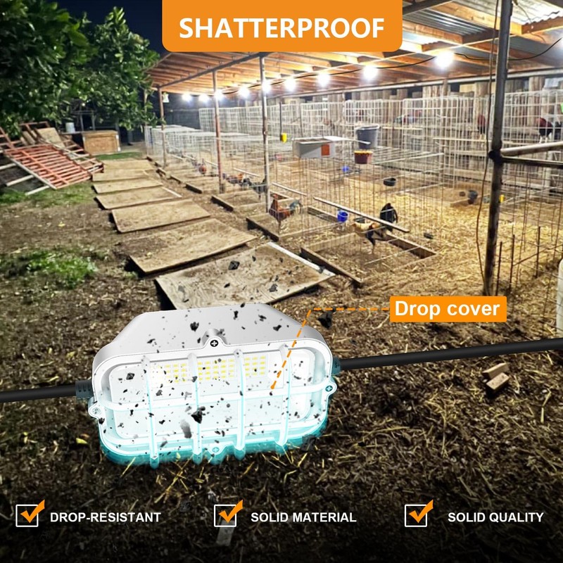 RIUVAO 50ft LED Construction String Lights,Super Bright 150W 15000LM Waterproof