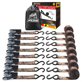 XSTRAP STANDARD Ratchet Straps, 900 LB Break Strength, 8-Pack 10FT Ratchet Tie Down Straps Set for Motorcycle Straps Tie Downs, Appliances, Lawn Equipment, Logistic Cargo Straps for Trucks(Camouflage)