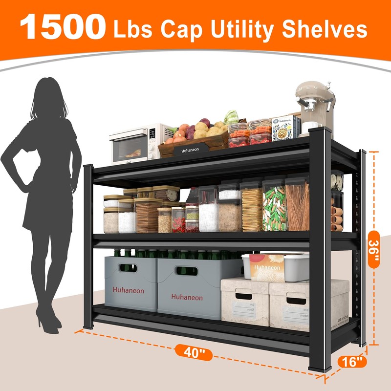 Metal Garage Shelving for Storage - 40" W x 16"