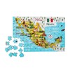 Terra Puzzles Mexico Map Wooden Jigsaw Puzzle 152 Piece, 15x10