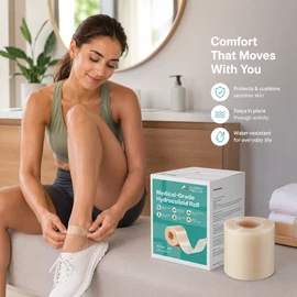 Hydrocolloid Bandage Roll for Minor Wound Care – Cut-to-Size Waterproof Patch for Face, Elbows & Knees