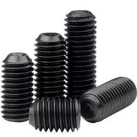 MonsterBolts - M5 x 20mm Cup Point Set Screws, DIN 916, Alloy Steel, Black Oxide, 10 Pack