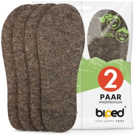 biped 2 pairs of children's felt insoles made of pure wool, shoe insoles made of natural felt for a pleasant climate in the shoe z2755 (30-31)