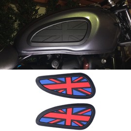 Fayelume 2PCS Motorcycle Tank Pad, Rubber Fuel Tank Protector, Red Motorcycle Tank Decals, Fuel Tank Sticker Pad Protector, Compatible with T100 T120
